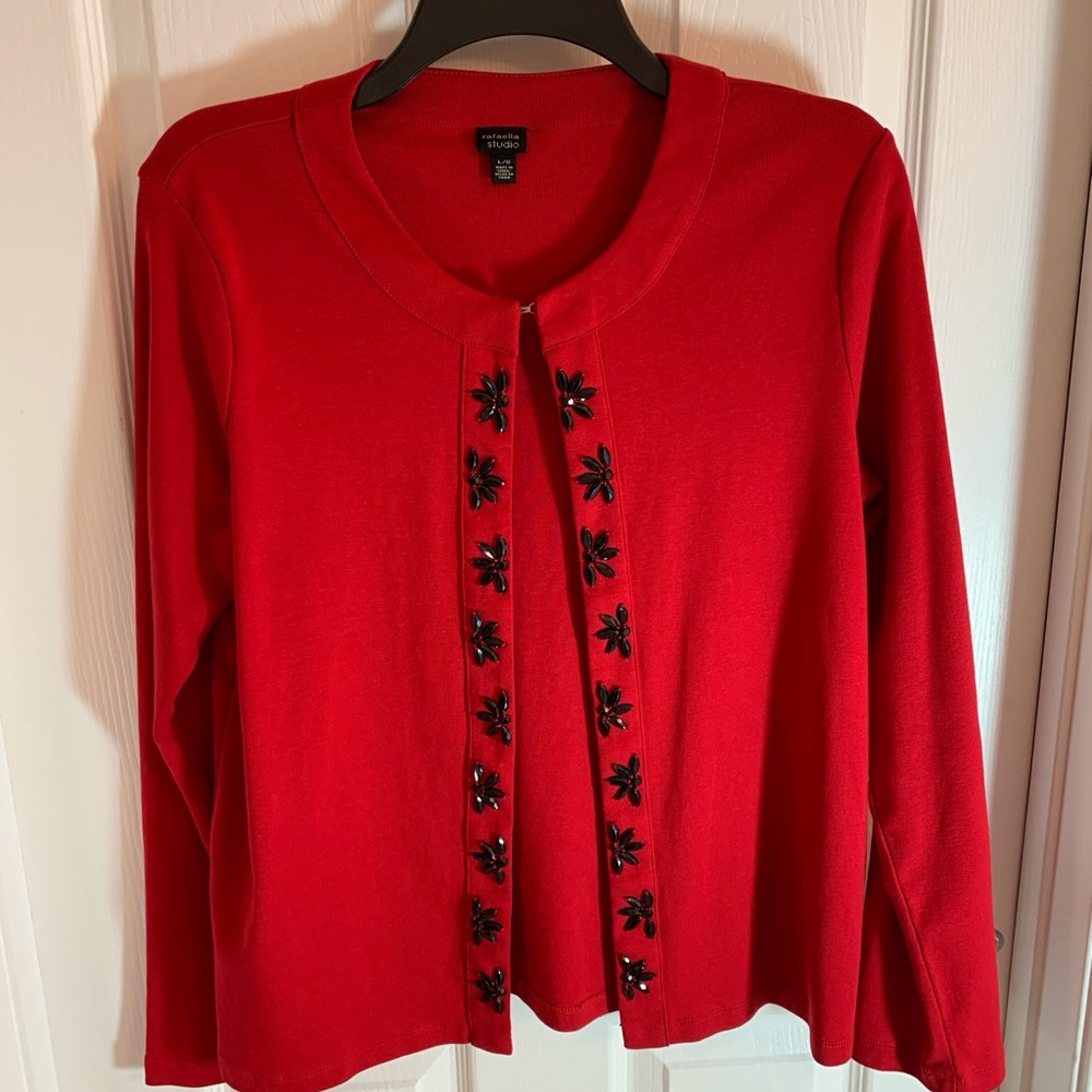 Rafaella Studio Bead Embellished Cardigan